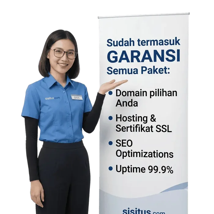 Sudah termasuk GARANSI Semua Paket: Domain pilihan Anda, Hosting & Sertifikat SSL, SEO Optimizations, Uptime 99.9%